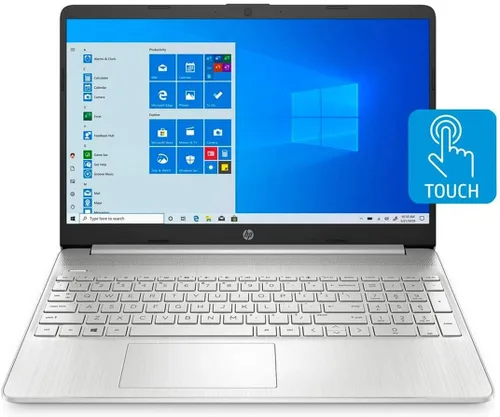 Miniatura 2 de HP Laptop con pantalla táctil de 15 pulgadas, AMD Ryzen 3 3250U, 8 GB de RAM, SSD de 256 GB, Windows 10 Home en modo S (15-ef1020nr, plata natural)