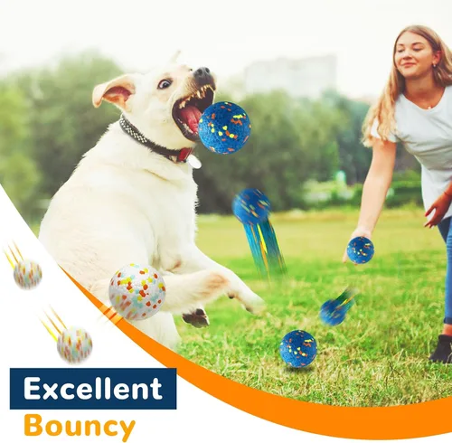 Miniatura 5 de Petcare Paquete de 2 pelotas para perros, juguetes para masticadores agresivos, pelotas de tenis indestructibles para perros medianos y grandes