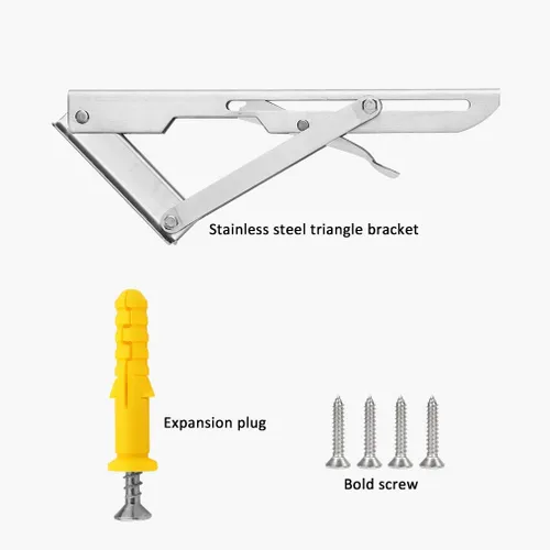 Miniatura 8 de Mesa plegable de pared para cocina, comedor, con soporte de acero inoxidable, mesa de almacenamiento para lavandería, mesa de trabajo