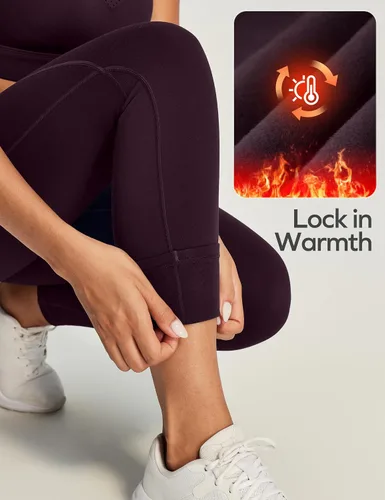 Miniatura 44 de Ewedoos - Leggings con forro de vellón y bolsillos para mujer, leggings térmicos de invierno para mujeres, pantalones de yoga y entrenamiento