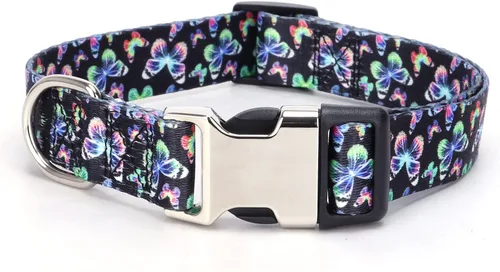 Miniatura 2 de Lindo collar para perros XS, pequeños, medianos y grandes, collar de nailon suave para mascotas, estampado 3D, con patrones multicolor, collares