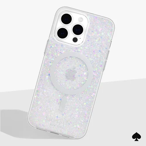 Miniatura 6 de Kate Spade New York Funda para iPhone 15 Pro Max, compatible con la funda MagSafe para teléfono, purpurina gruesa iridiscente