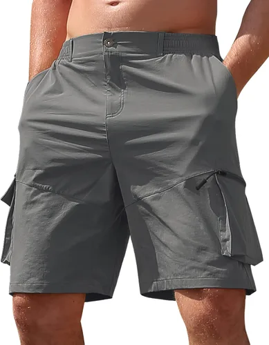VoLIta Pantalones cortos de senderismo para hombre, ligeros, de secado rápido, casuales, pantalones cortos de golf para pesca al aire libre con