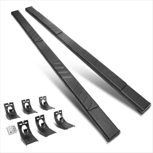 PM PERFORMOTOR Estribos de barra Nerf de 5 pulgadas con revestimiento de polvo ancho negro mate compatible con Dodge Ram 11-18 1500 2500 3500,