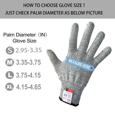 Miniatura 7 de Guantes resistentes a cortes, 4 pares de guantes resistentes a cortes de grado alimenticio, guantes de corte para cocina, pelado de ostras, Gris