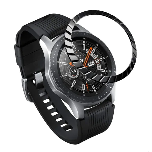 Miniatura 14 de AISPORTS Anillo de bisel compatible con Samsung Galaxy Watch 1.811 in bisel Loop cubierta adhesiva anti arañazos acero inoxidable bisel de metal