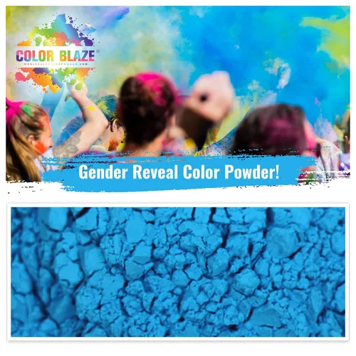 Miniatura 6 de Color Blaze Paquetes de polvo de color para revelación del género del bebé, 2.65 oz cada uno, 10 paquetes de polvo de color azul para niños