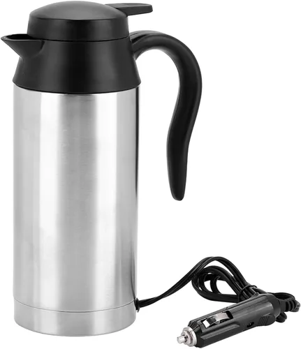 FILFEEL Hervidor de viaje para automóvil, calentador de 24 V, olla para camping, barco, camión, camión, encendedor de cigarrillos, calentador de
