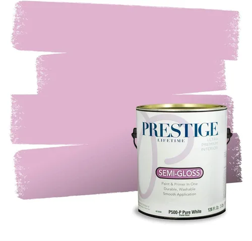 Miniatura 84 de Prestige Paints Pintura exterior e imprimación en uno, 1 galón, plano, coincidencia comparable de Valspar* Amber Rose*