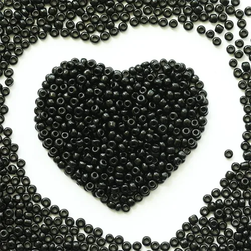 Miniatura 35 de Cuentas de semillas de 3.88 oz, alrededor de 4000 piezas, 0.118 pulgadas 8/0 de cristal negro mate para hacer aretes, pulseras, colgantes, joyas