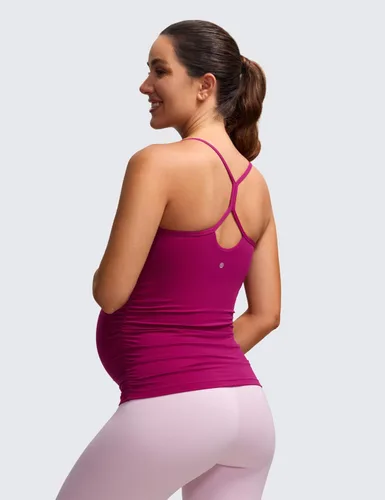 Miniatura 2 de CRZ YOGA Butterluxe - Camiseta sin mangas de maternidad con espalda en Y para mujer, fruncida, básica, sin mangas, atlética, para yoga