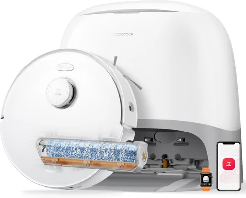 roborock Qrevo - Robot aspirador y trapeador Curv 2, trapeador con rodillo autolimpiante en tiempo real SpiraFlow, 20,000 Pa, sistema dual sin
