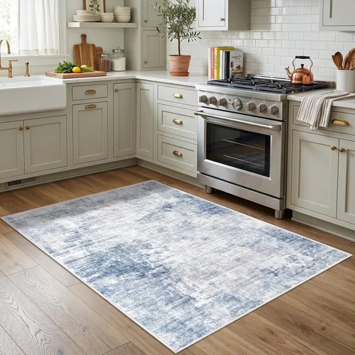 Miniatura 541 de IOHOUZE Alfombra abstracta lavable de 3 x 12 pies para pasillos, antideslizante para cocina, camino de entrada de lana sintética para interiores