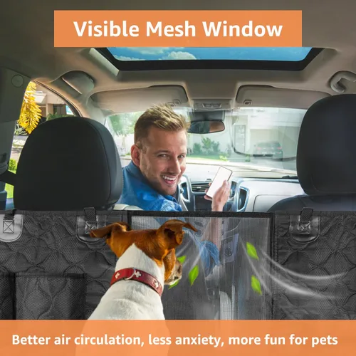 Miniatura 6 de PETICON - Funda para compartimiento de carga para SUV para perros con ventana de malla, forro de carga para mascotas impermeable, tapete