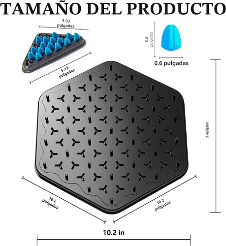 Miniatura 6 de Juego de Ajedrez Triangular en Cadena, Juego de Geoplano con Bandas de Goma, Juegos de Mesa de Estrategia, Juegos Nocturnos Familiares para Niños