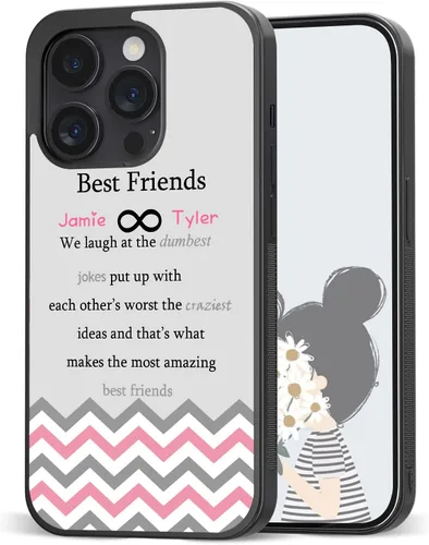 Miniatura 8 de Fundas de teléfono con nombre personalizado para mejores amigos iPhone 11 12 13 14 Pro Max Plus Mini X Xs Xr, Samsung Note 7 8 9 10 20 S21 S22 S23