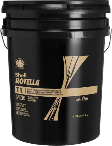 Shell Rotella Aceite de motor diesel convencional SAE 30 T1 (CF-2/SL, cubo de 5 galones)