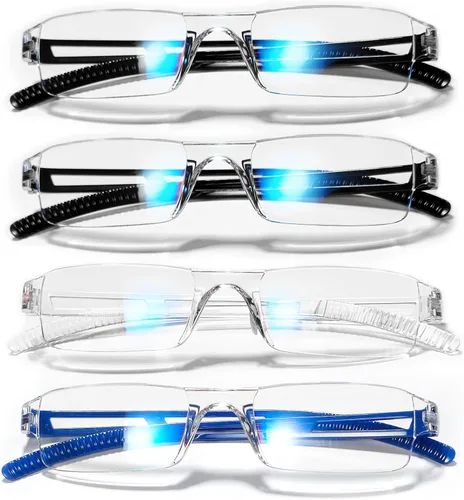 Miniatura 8 de Paquete de 4 lentes de lectura TR para mujeres y hombres, con bloqueo de luz azul, lectores 1.0 1.5 2.0 2.5 3.0 4.0