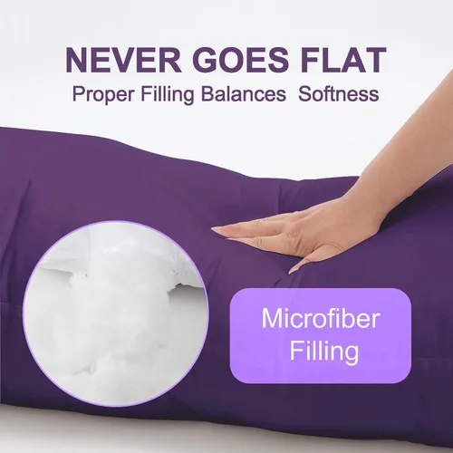 Miniatura 3 de DOWNCOOL Relleno de almohada de cuerpo grande - Almohada de cuerpo completo transpirable para dormir de lado - Almohada de cama larga y suave
