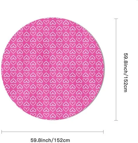 Miniatura 2 de Cute Round Tablecloth Heart-Shaped Table Cloth Decor Washable Table Cover with Wrinkle Resistant for Home Kitchen Dining Room Picnic Camping Party