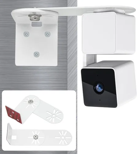 Miniatura 10 de Haoyou Soporte de pared de metal para Wyze Cam Pan V3/V4 Wyze Cam V4/V3 adhesivo sin taladrar instalación en interiores y exteriores