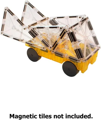 Miniatura 6 de MAGNA-TILES Coches – Juego de Construcción Magnético de 2 Piezas en Verde y Amarillo, La MARCA ORIGINAL de Construcción Magnética