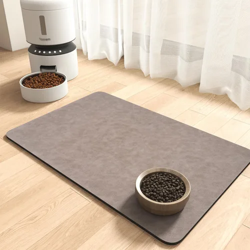 MontVoo - Alfombrilla absorbente para alimentación de mascotas - Alfombrilla para mascotas sin manchas para cuenco de comida y agua - Alfombrilla