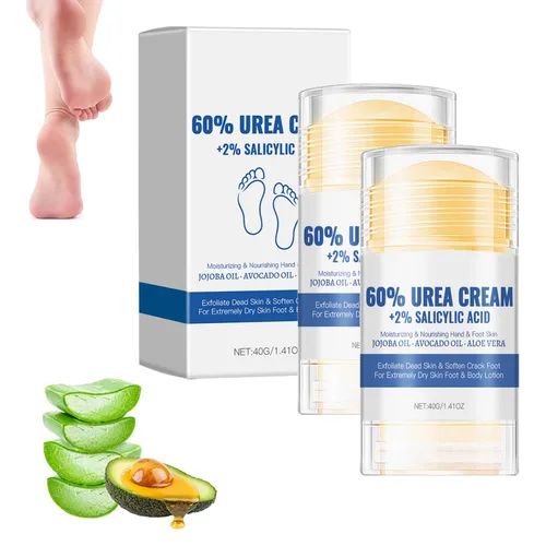 Crema Hidratante y Anti-Grietas para Pies con 60% de Urea, 2026 NUEVA Crema Hidratante y Alivio de Grietas y Sequedad, Stick de Cuidado de Pies que