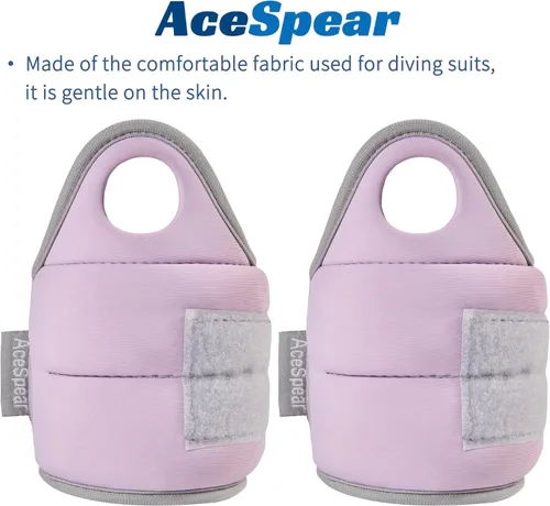 Miniatura 4 de AceSpear - Pesas de muñeca con cierre de bucle para pulgar para hombres y mujeres, 1 libra * 2, 2 libras * 2, 3 libras * 2, pesas de tobillo, Púrpura