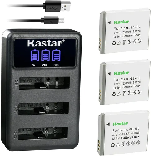Miniatura 7 de Kastar Cargador de batería USB triple LCD compatible con Canon NB-6L NB-6LH, Canon PowerShot SX260 HS, PowerShot SX270 HS, PowerShot SX280 HS