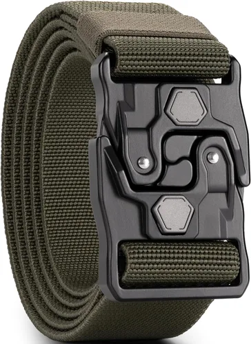 Miniatura 9 de GEIT Cinturón táctico, cinturón elástico de nailon de 1.5 pulgadas, cinturón de senderismo militar, hebilla de aluminio de liberación rápida