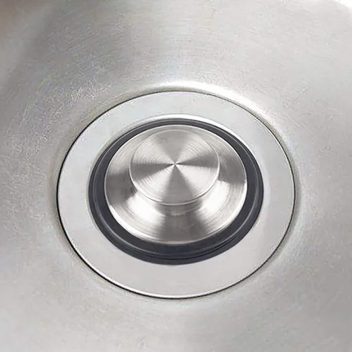 Miniatura 7 de CORNERJOY Tapón para fregadero de cocina de acero inoxidable, borde ancho grande de 3.38 pulgadas de diámetro, tapón de eliminación de basura