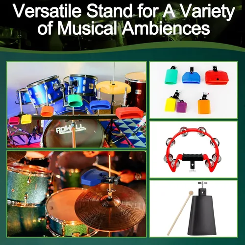 Miniatura 5 de RANMING Juego de bloques de mermelada, soporte de percusión triangular con diseño de doble soporte de plástico con diseño de campana de plástico
