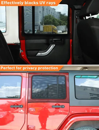 Miniatura 3 de Savadicar Protector Solar para Ventana Trasera, Protector Solar de Malla Transpirable, Red de Protección Solar Elástica Compatible con Jeep Wrangler