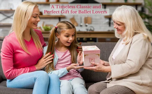 Miniatura 5 de Caja de música con diseño de bailarinas de ballet Ballet Friends, Bailarina, Rosado