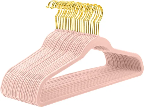 Miniatura 10 de MIZGI Paquete de 30 Perchas de Terciopelo Totalmente Negras, Fieltro Flocado Premium Antideslizante para Ropa, Perchas Negras Resistentes