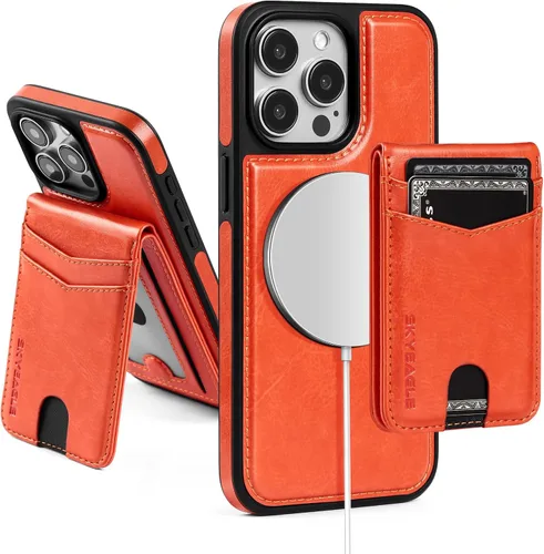 Miniatura 57 de SkyEagle Magsafe - Funda magnética 2 en 1 desmontable para iPhone 11 Pro Max con tarjetero, para mujeres y hombres, piel sintética con bloqueo RFID