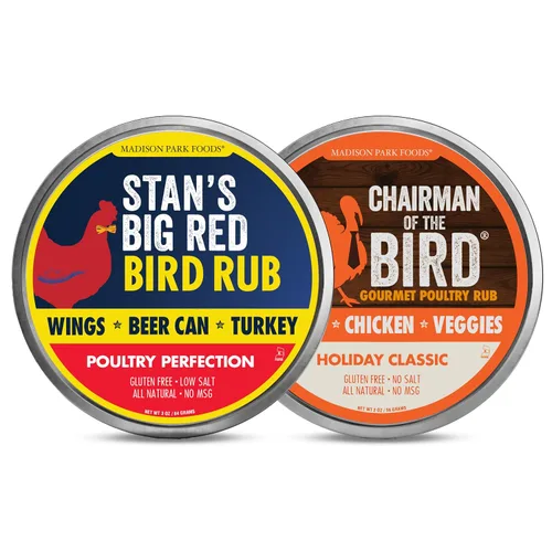 Paquete perfecto de aves de corral – Presidente del pájaro clásico Día de Acción de Gracias con hierba de pavo y Stan the Man's Backyard BBQ Chicken