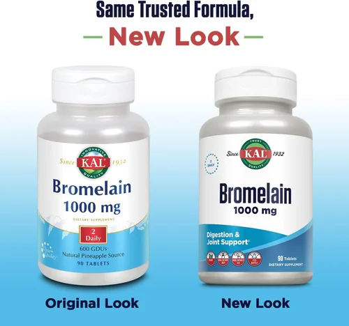 Miniatura 2 de KAL Tabletas de bromelina, 1000 mg, 90