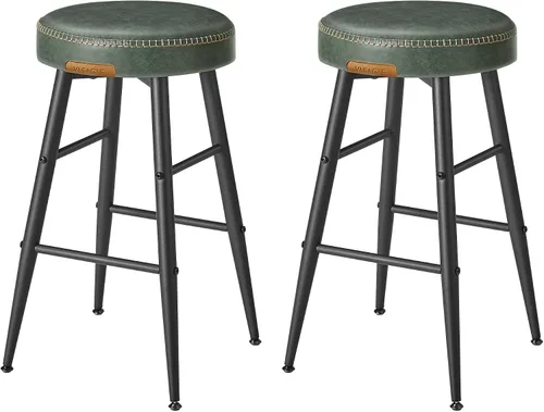 Miniatura 13 de VASAGLE EKHO Collection - Juego de 2 taburetes de bar, taburetes de cocina, taburetes de desayuno, cuero sintético con costuras, modernos