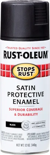 Rust-Oleum - Pintura en aerosol antióxido, 12 onzas, color negro satinado, modelo 7777830
