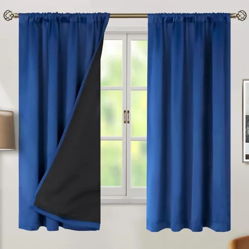 Miniatura 92 de BGment - Cortinas opacas para sala de estar de 63 pulgadas de largo, juego de 2 paneles, cortinas para oscurecer toda la habitación, cortinas
