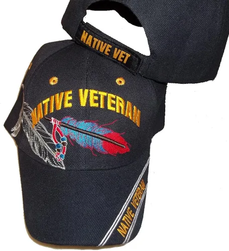 Miniatura 2 de Gorra de béisbol con diseño de veterano nativo ajustable para veteranos