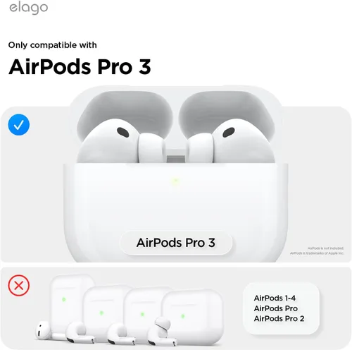 Miniatura 2 de elago Funda de Helado Compatible con AirPods Pro 3 - Funda de Protección Completa - Incluye Mosquetón, Soporta Carga Inalámbrica, Protección Total