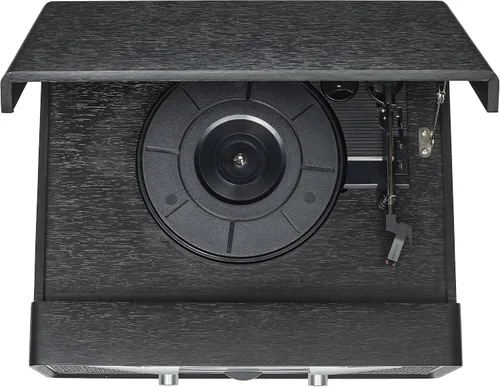 Miniatura 10 de Crosley CR7016A-BK Rhapsody - Tocadiscos de vinilo 7 en 1 con Bluetooth, 3 velocidades, reproductor de CD, radio AM/FM, color negro