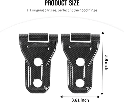 Miniatura 7 de JeCar Cubiertas de bisagra de capó, accesorios exteriores compatibles con Jeep Wrangler 2018-2023 JL JLU 2018-2023, acabado de fibra de carbono
