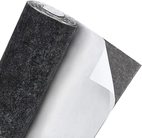 BENECREAT Hojas adhesivas de fieltro negro de 15.5 x 78.5 pulgadas, hojas adhesivas de tela, para hacer disfraces y cajas de joyas