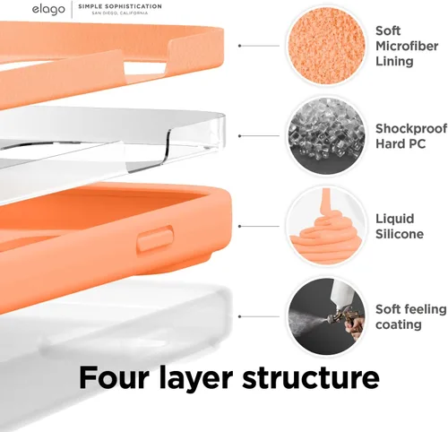 Miniatura 5 de elago Funda compatible con iPhone 14 Pro Max, de silicona líquida, funda protectora de cuerpo completo, a prueba de golpes, delgada para teléfono