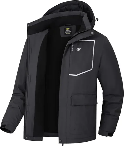 Miniatura 2 de Tyhengta Chaquetas de esquí impermeables para hombre, abrigos de invierno, chaqueta de nieve ajustable, cortavientos de forro polar, rompevientos