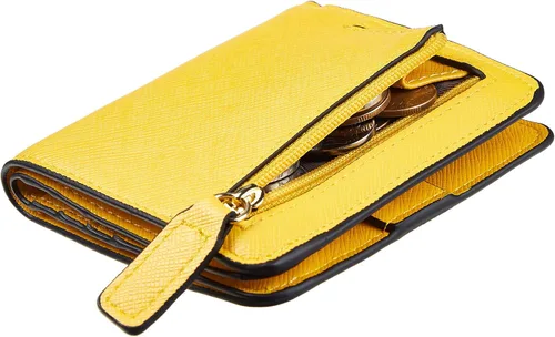 Miniatura 41 de Toughergun Cartera pequeña de cuero delgada para mujer con protección RFID, mini monedero bifold compacto con ventana de identificación transparente